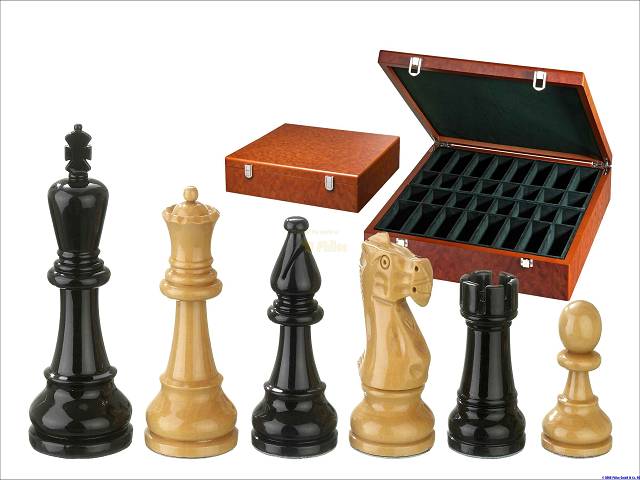 Schachfiguren Edel-Staunton doppelt gewichtet + Jaques-Springer